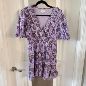 62 Rahi Purple Mini Long Sleeve Dress Size Medium